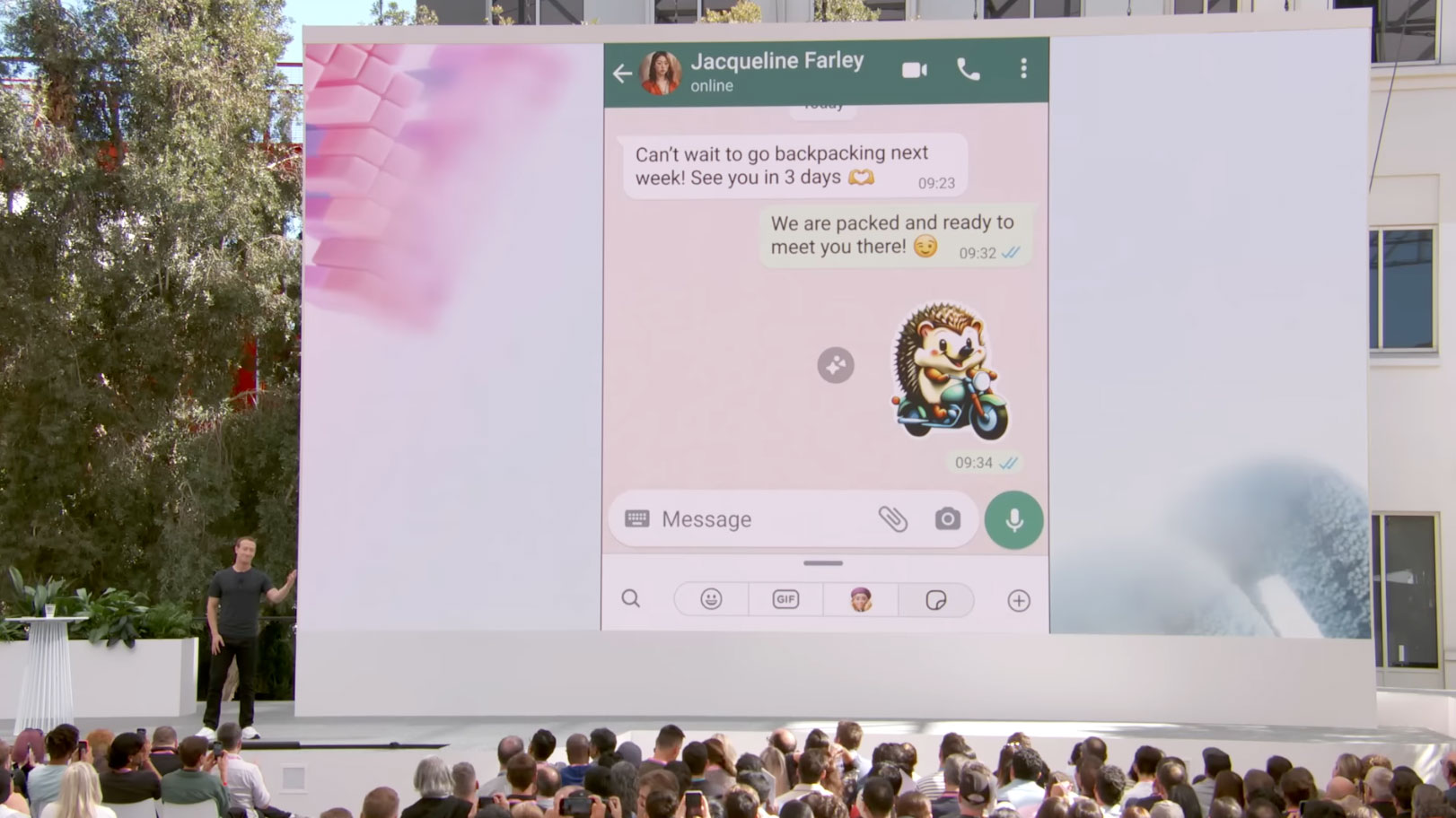 Mark Zuckerberg announcing AI Stickers at Meta Connect 2023