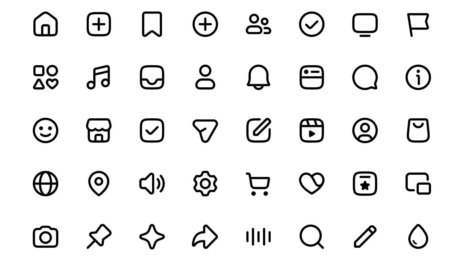 Icon glyphs