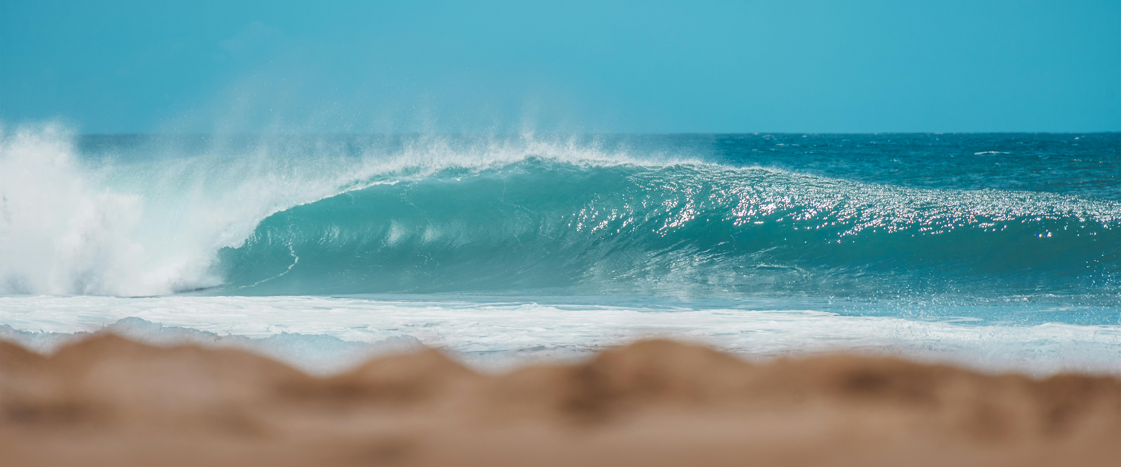 Breaking wave at the shore